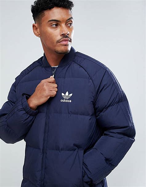 adidas originals superstar down jacket in navy|adidas originals jacket colors.